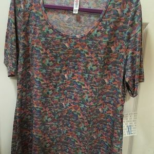 Lularoe Perfect XL gray bkgrnd multi color ptn